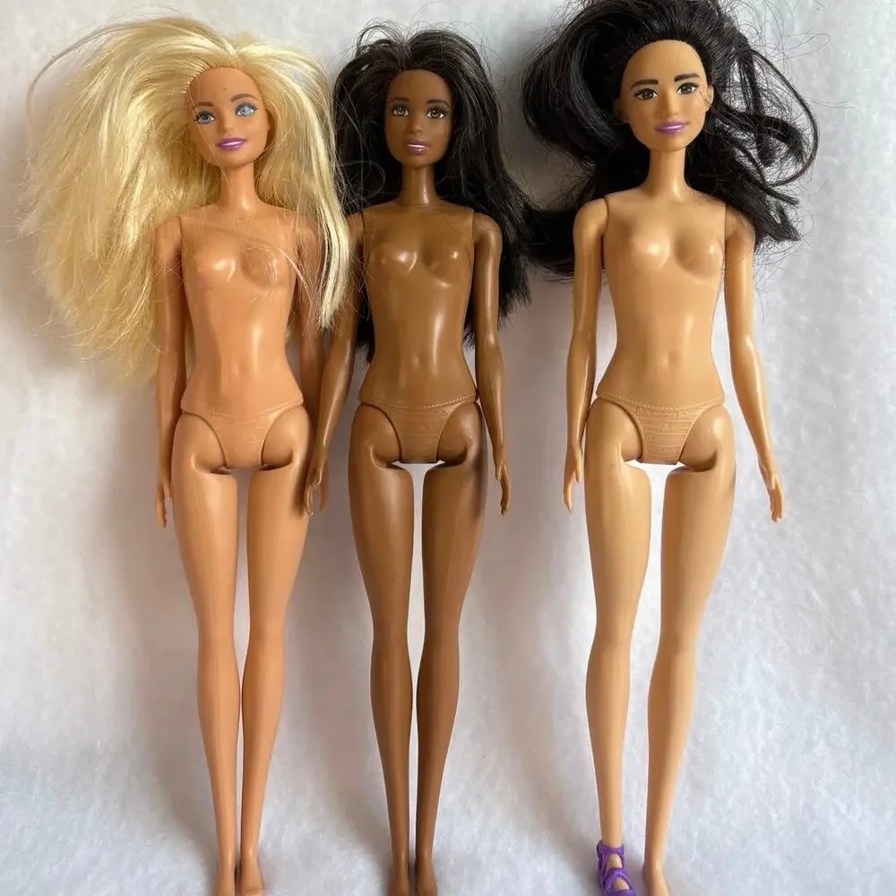 Barbie Doll Lot (8) All from 2015 Nude  Mixed Lot of Hair and Eye Color